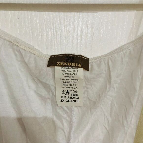 Zenobia Women's Camisole Sleeveless Breathable Tank Top White Plus Size 3X - Picture 3 of 4